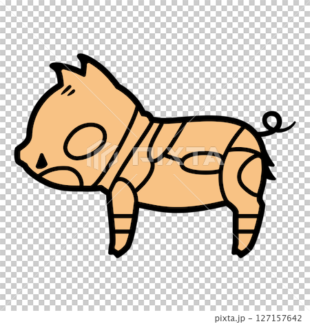 Illustration of parts of wild boar meat (no text) 127157642