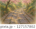 桜の散る古道 127157802