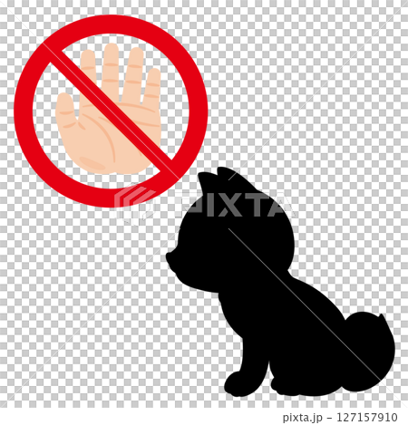 Illustration of a sign prohibiting touching dogs Illustration of a sign prohibiting touching dogs 127157910