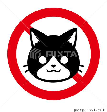 猫禁止マーク 猫禁止マーク 127157911