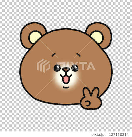 ピースをするクマ ピースをするクマ 127158214