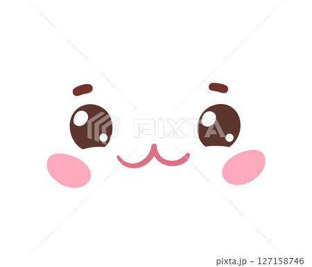 Adorable kawaii cartoon face 127158746