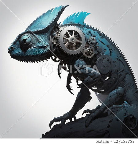 【For Merchandise Design】Fantasy Gear Chameleon wit 127158758