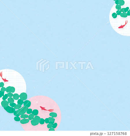 夏の和風背景（金魚）2025-9 127158768