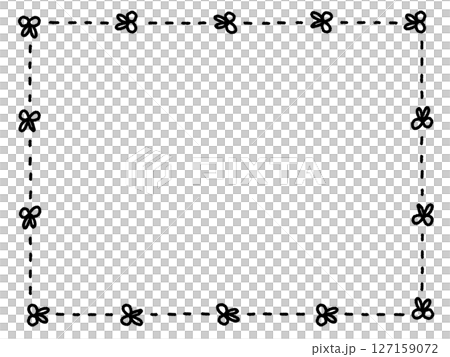 A cute frame with lots of scissors and loose dotted and cut lines 127159072