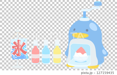 刨冰機和糖漿插圖 刨冰機和糖漿插圖 127159435