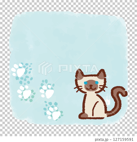 Cat and hand-drawn style frame material, hand-drawn style, vector, illustration Cat and hand-drawn style frame material, hand-drawn style, vector, illustration 127159591