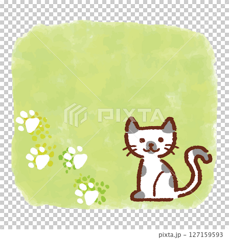 貓和手繪風格框架材料，手繪風格，向量圖，插圖 127159593