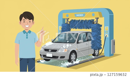 きめ細かい泡で簡単洗車!最新の洗車機で愛車を綺麗に きめ細かい泡で簡単洗車!最新の洗車機で愛車を綺麗に 127159632