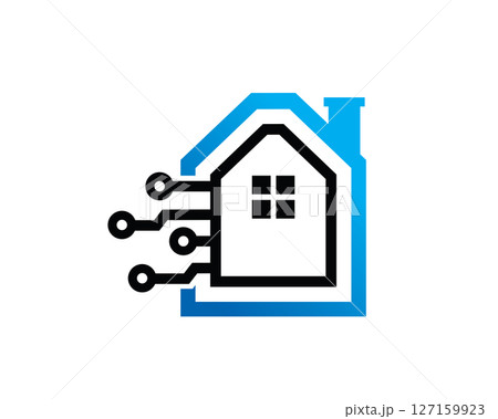 Tech House Logo Template Design Vector, Emblem, Design Concept, Creative Symbol, Icon 127159923