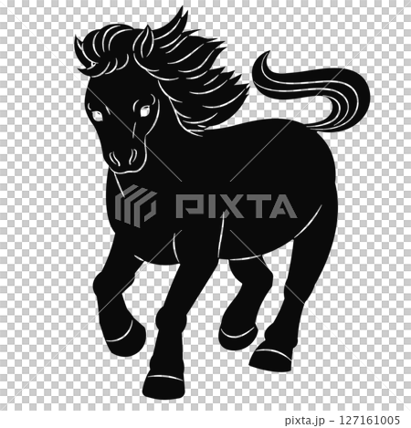 Year of the horse, New Year's material, horse silhouette illustration 127161005