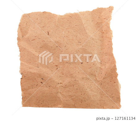Crumpled old blank paper, isolated on transparent background. Vintage blank paper concept 127161134