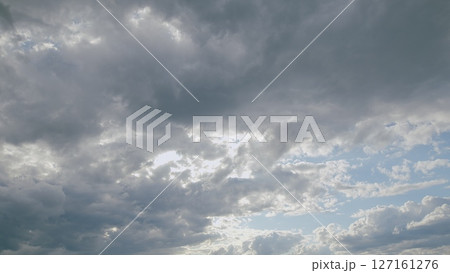 A Dramatic and Beautiful Cloudy Sky with Sunlight Gently Breaking Through the Clouds Above A Dramatic and Beautiful Cloudy Sky with Sunlight Gently Breaking Through the Clouds Above 127161276