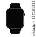 Electronic Smart Watch with blank screen on transparent background, realistic design, vector illustration 127161523
