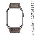 Electronic Smart Watch with blank screen on transparent background, realistic design, vector illustration 127161524