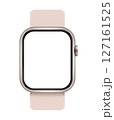 Electronic Smart Watch with blank screen on transparent background, realistic design, vector illustration 127161525