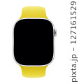 Electronic Smart Watch with blank screen on transparent background, realistic design, vector illustration 127161529
