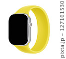 Electronic Smart Watch with blank screen on transparent background, realistic design, vector illustration 127161530