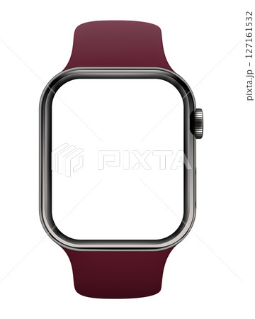 Electronic Smart Watch with blank screen on transparent background, realistic design, vector illustration 127161532
