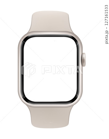 Electronic Smart Watch with blank screen on transparent background, realistic design, vector illustration 127161533