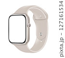 Electronic Smart Watch with blank screen on transparent background, realistic design, vector illustration 127161534