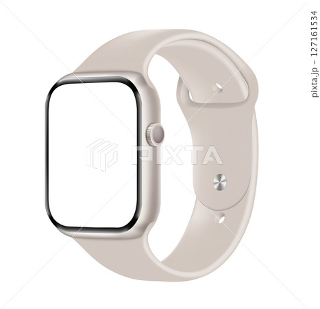 Electronic Smart Watch with blank screen on transparent background, realistic design, vector illustration Electronic Smart Watch with blank screen on transparent background, realistic design, vector illustration 127161534