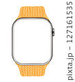 Electronic Smart Watch with blank screen on transparent background, realistic design, vector illustration 127161535