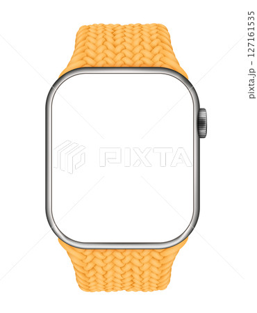 Electronic Smart Watch with blank screen on transparent background, realistic design, vector illustration Electronic Smart Watch with blank screen on transparent background, realistic design, vector illustration 127161535