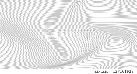 Distorted wave monochrome texture. dynamical rippled surface. Vector mesh grid pattern of lines 127161925