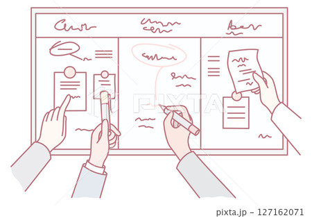 Engaging in a Collaborative Brainstorming Session Held on a Whiteboard for Idea Generation 127162071
