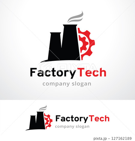 Factory Technology Logo Template Design Vector, Emblem, Design Concept, Creative Symbol, Icon 127162189