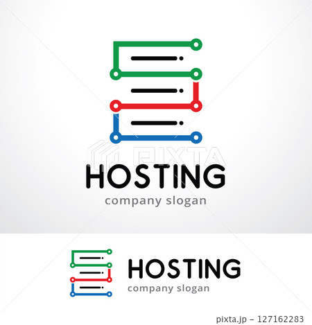 Hosting Logo Template Design Vector, Emblem, Design Concept, Creative Symbol, Icon 127162283