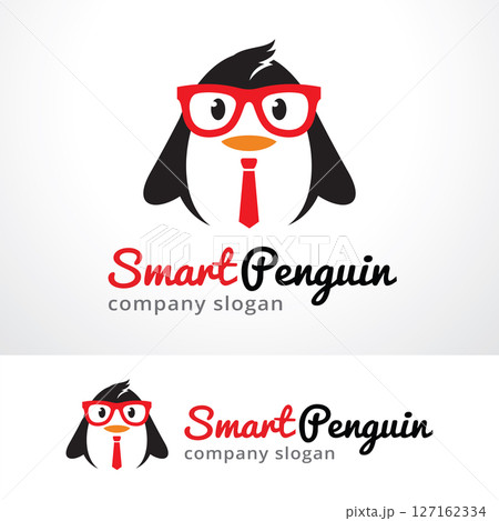 Smart Penguin Logo Template Design Vector, Emblem, Design Concept, Creative Symbol, Icon 127162334