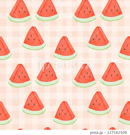 Watermelon Slice Seamless Pattern on Cream Watermelon Slice Seamless Pattern on Cream 127162509