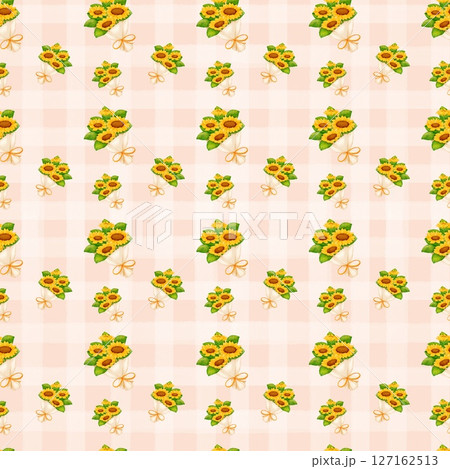 Sunflower Bouquet Seamless Cream Pattern Sunflower Bouquet Seamless Cream Pattern 127162513
