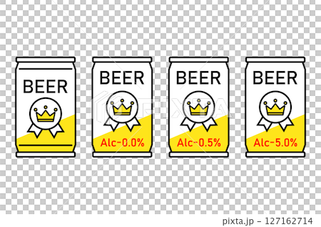 不同酒精含量的罐裝啤酒插圖 不同酒精含量的罐裝啤酒插圖 127162714