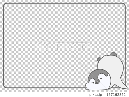 A frame background of a fallen emperor penguin baby A frame background of a fallen emperor penguin baby 127162852
