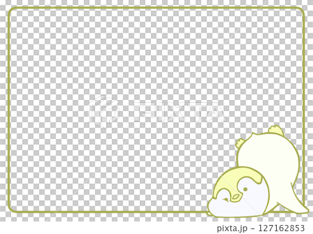 Falling Emperor Penguin Baby Frame Background (Yellow) Falling Emperor Penguin Baby Frame Background (Yellow) 127162853