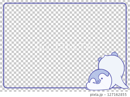 Baby Emperor Penguin Falling Frame Background (Blue) Baby Emperor Penguin Falling Frame Background (Blue) 127162855