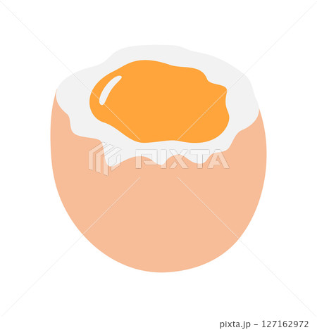 Partially peeled soft boiled egg with runny yolk Recipe or menu Theme cards Food poster element idea Partially peeled soft boiled egg with runny yolk Recipe or menu Theme cards Food poster element idea 127162972