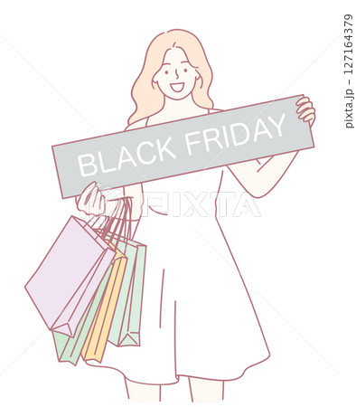 A Shopping Enthusiast Celebrates the Incredible Black Friday Sales Events Happily 127164379