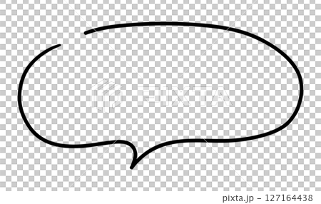 手書きの吹き出しのベクターイラスト。単品、フレーム、シンプル、ふきだし 127164438