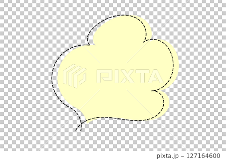 A simple and cute speech bubble made with dotted lines - Yellow 127164600