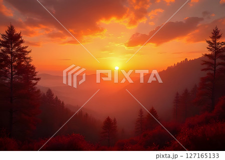 sunset in the mountains 127165133
