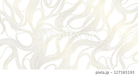 Vector golden line wood texture, wavy abstract luxury pattern. Modern flow art graphic, hair, topographic stroke illustration. Vector golden line wood texture, wavy abstract luxury pattern. Modern flow art graphic, hair, topographic stroke illustration. 127165193
