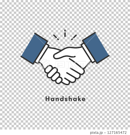 握手圖示（商業、向量、線畫） 127165472