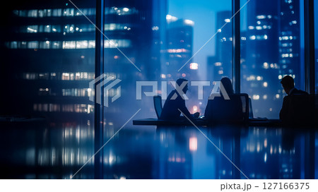 夜の会議室のビジネスシーン 127166375