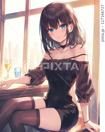 黒髪の若い女性 127166727