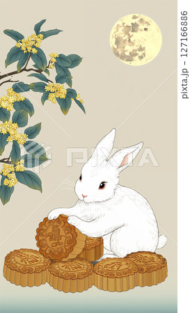 月餅 秋の季節 モクセイ 127166886