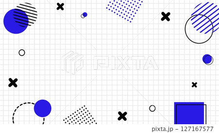 ブルーと黒のメンフィス背景 ブルーと黒のメンフィス背景 127167577